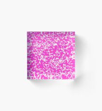 Bloque acrílico Girly Pink and White Abstract Confetti Pattern