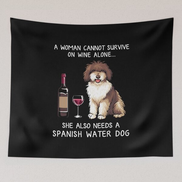 Item preview, Spanish Water and wine Funny dog designed and sold by TeeDoozy.