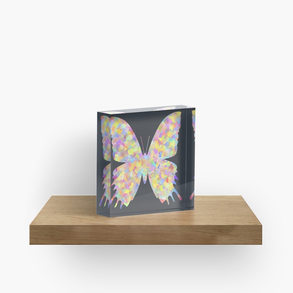 Pastel Motley Butterfly Acrylic Block