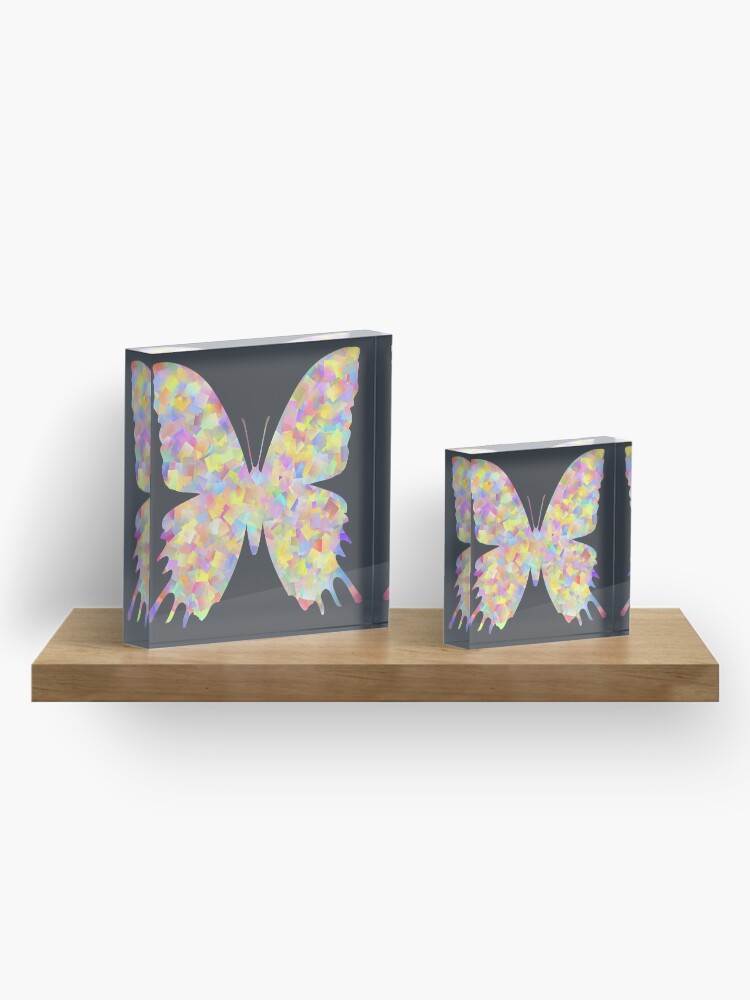 Alternate view of Pastel Motley Butterfly Acrylic Block