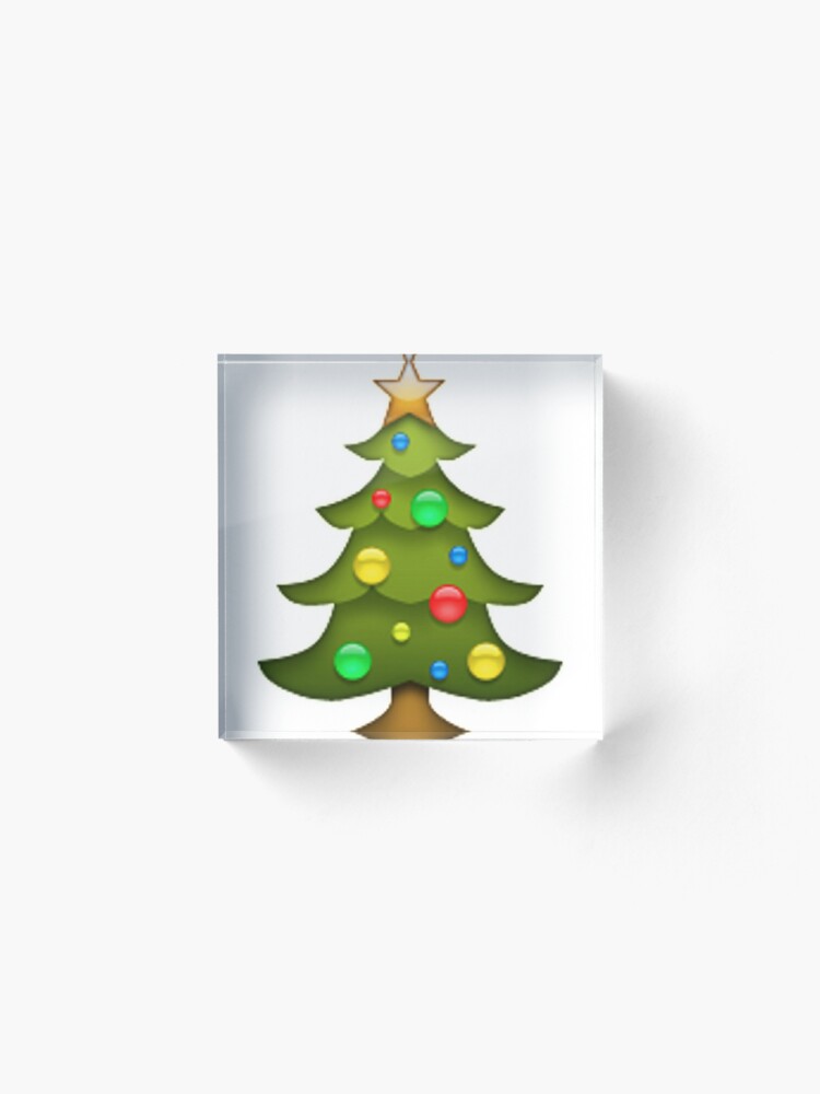 Christmas Tree Emoji Acrylic Block For Sale By Nojams Redbubble 