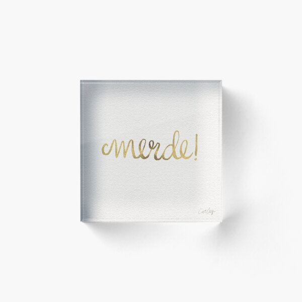 Shit! (Gold Ink) Acrylic Block