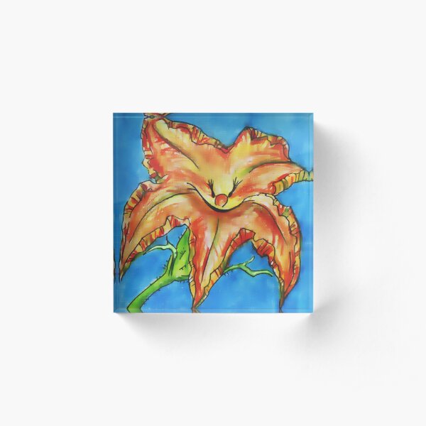 pumpkin flower Acrylic Block