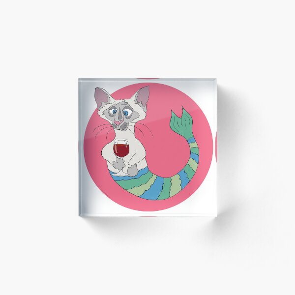 Sam the Siamese Purrmaid Acrylic Block