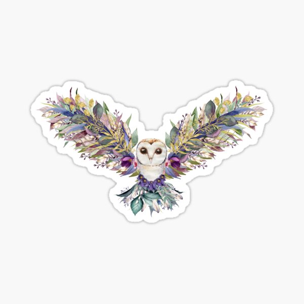 Floral Owl Sticker