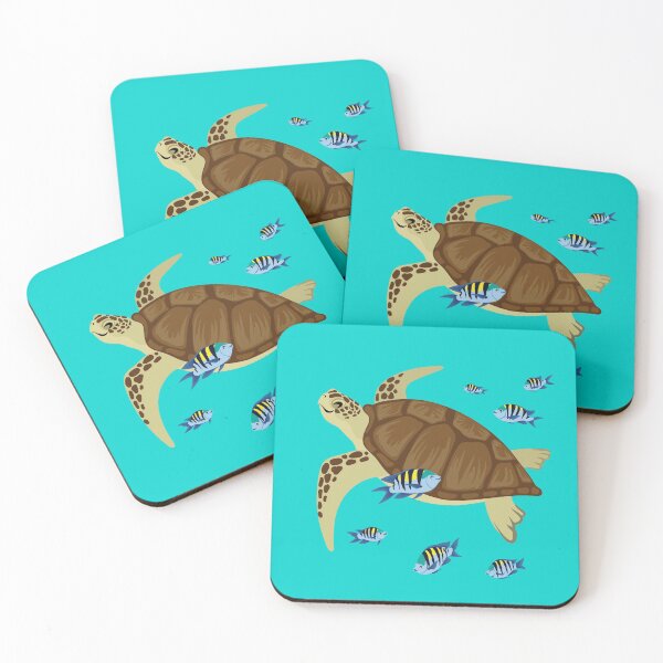 Item preview, Green Sea Turtle Swimming With Sergeant Majors designed and sold by Peppermint Narwhal.