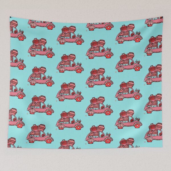 Item preview, cute pink red 2CV car vehicle cute travel design 01 designed and sold by mellowdays.