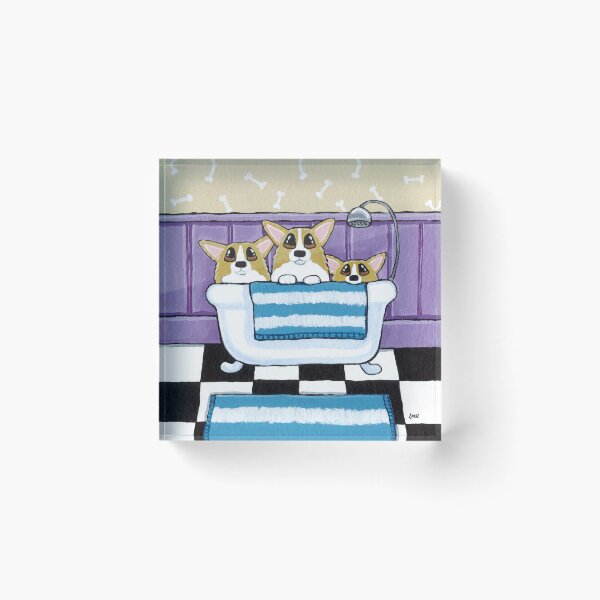 Item preview, Corgi Bath Time designed and sold by LisaMarieArt & Illustration.