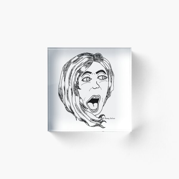 Scared for Inktober Acrylic Block