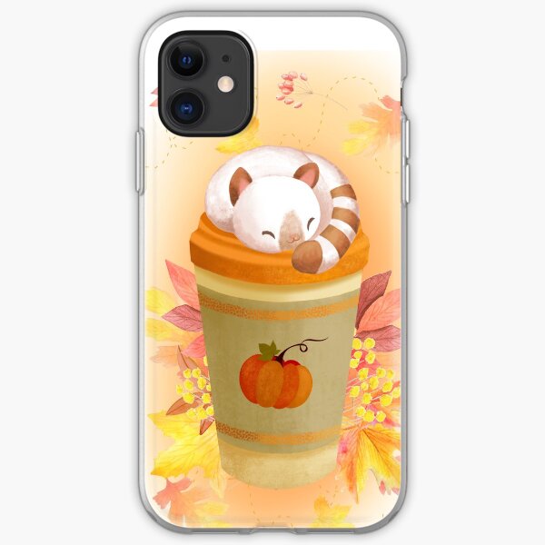 Hola otoño - lindo gato en una taza de café Funda blanda para iPhone