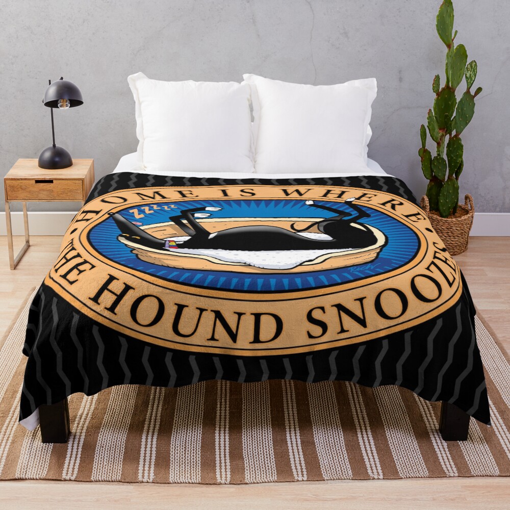 Home is where the Hound snoozes Throw Blanket