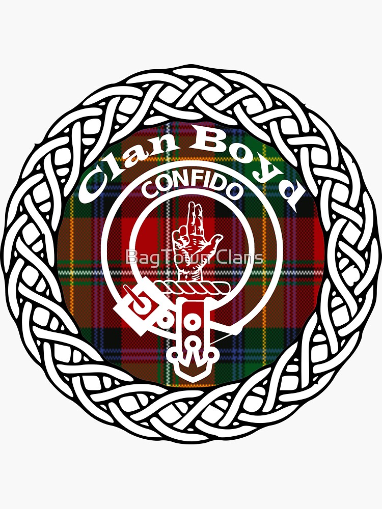 "Clan Boyd surname last name tartan crest badge" Sticker for Sale by ljrigby Redbubble
