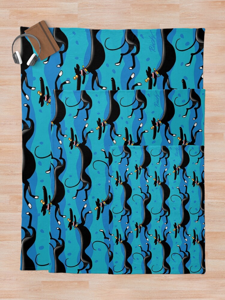 Alternate view of Blue Zoomies pattern Throw Blanket
