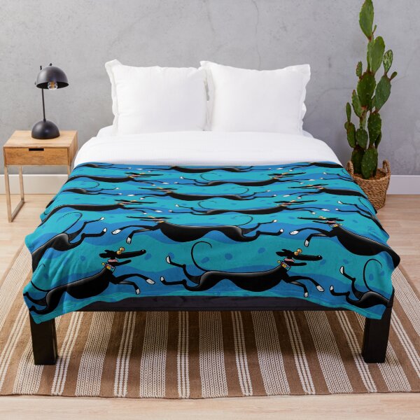 Blue Zoomies pattern Throw Blanket