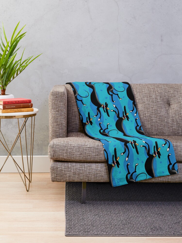 Alternate view of Blue Zoomies pattern Throw Blanket