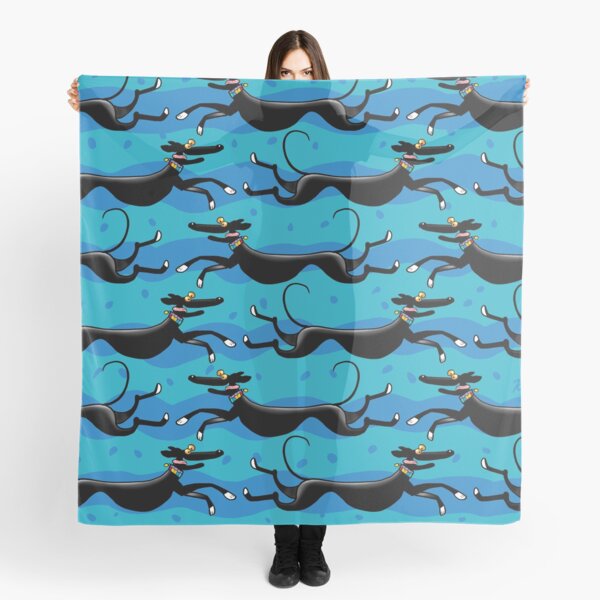 Blue Zoomies pattern Scarf