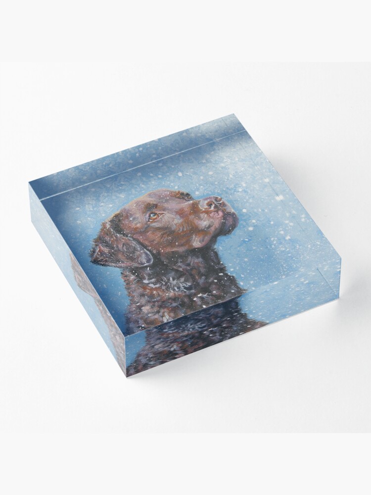 Alternate view of Chesapeake Bay Retriever Fine Art Painting Acrylic Block