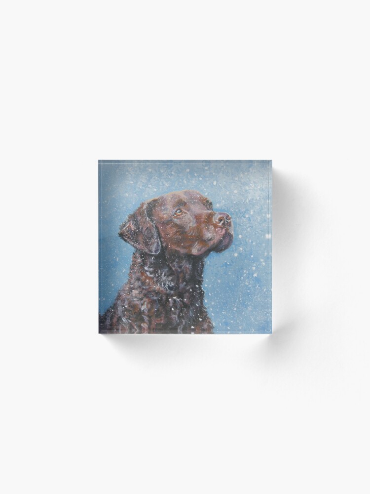 Alternate view of Chesapeake Bay Retriever Fine Art Painting Acrylic Block