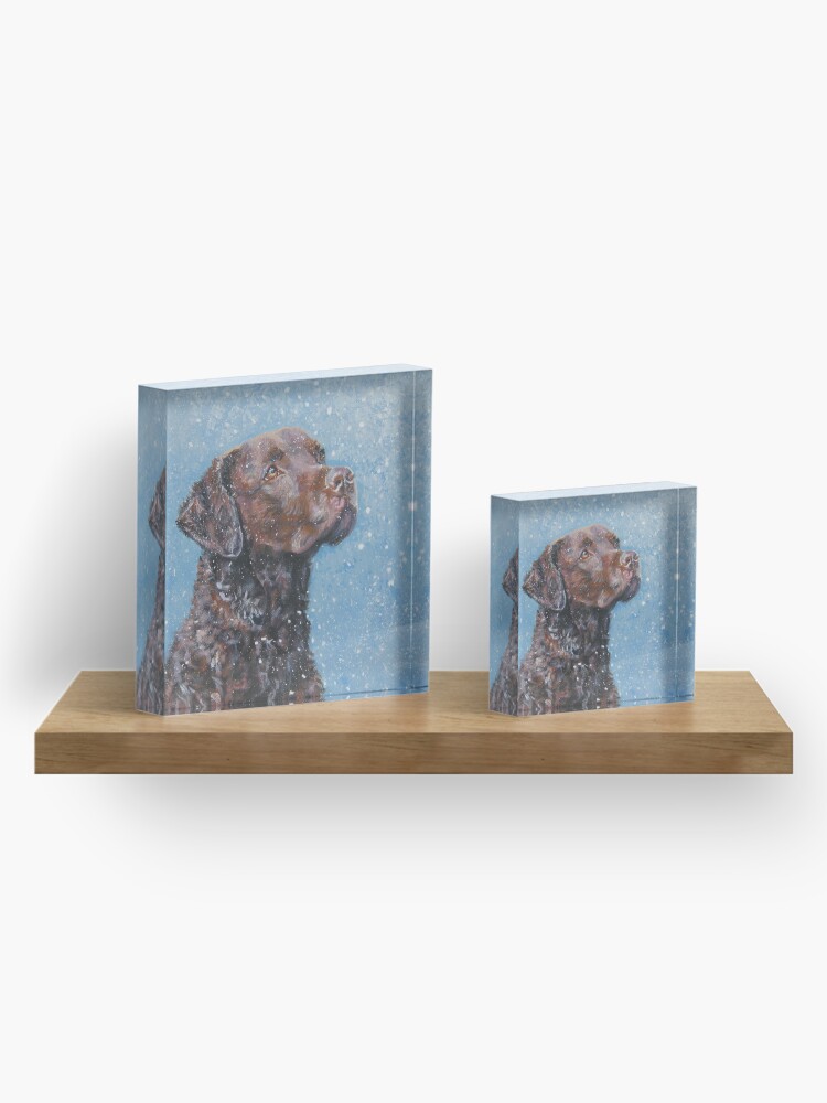 Alternate view of Chesapeake Bay Retriever Fine Art Painting Acrylic Block