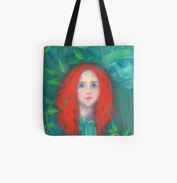 Child of Forest, Ginger Girl, Elven Queen, Celtic Fantasy All Over Print Tote Bag