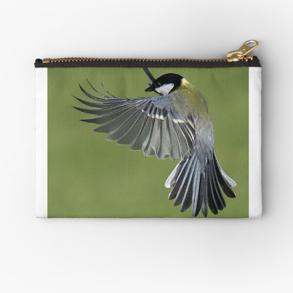 Great Tit In Flight Zip Pouch