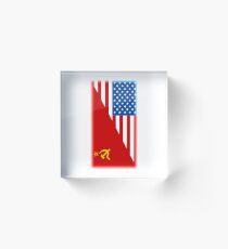 Mann von Onkel Flag Mashup Acrylblock