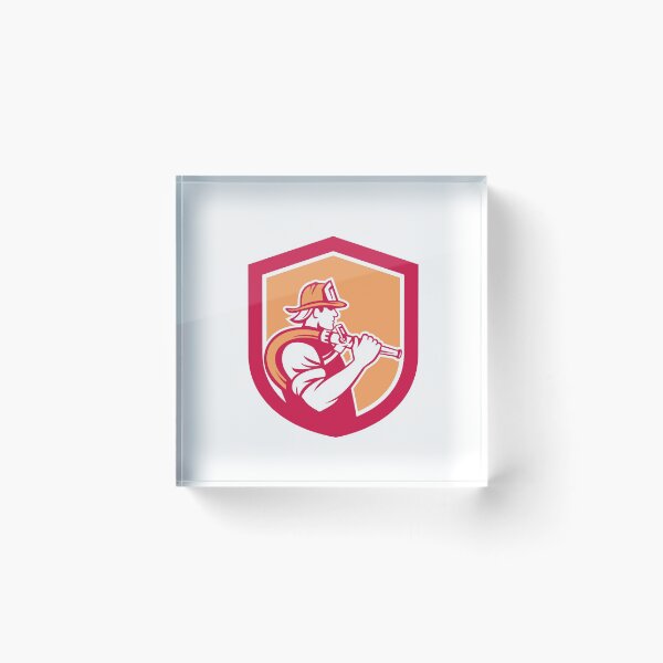 Item preview, Fireman Firefighter Holding Fire Hose Shoulder Shield designed and sold by patrimonio.