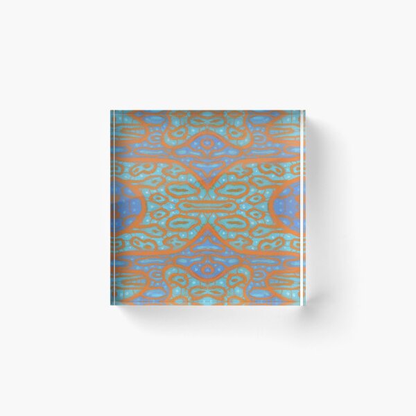 Item preview, Turquoise Orient Arabesque Bohemian Pattern Blue Orange designed and sold by Julia Khoroshikh.