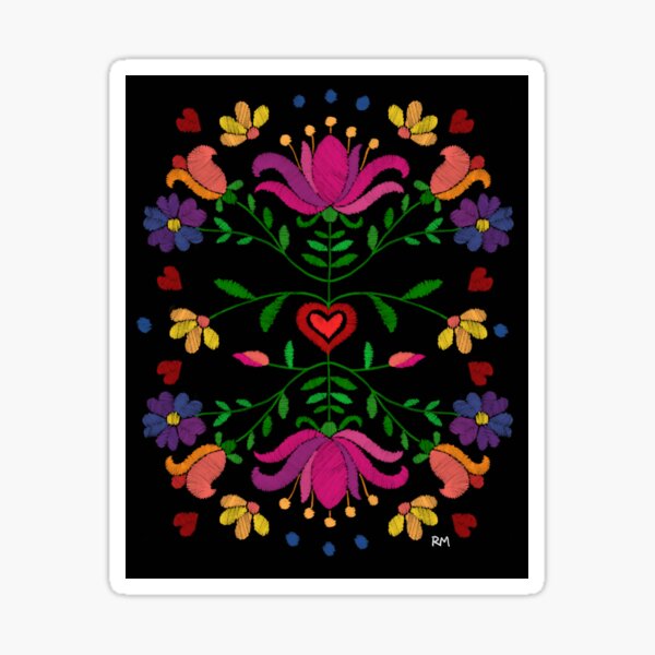 Colorful Mexican Embroidery Sticker