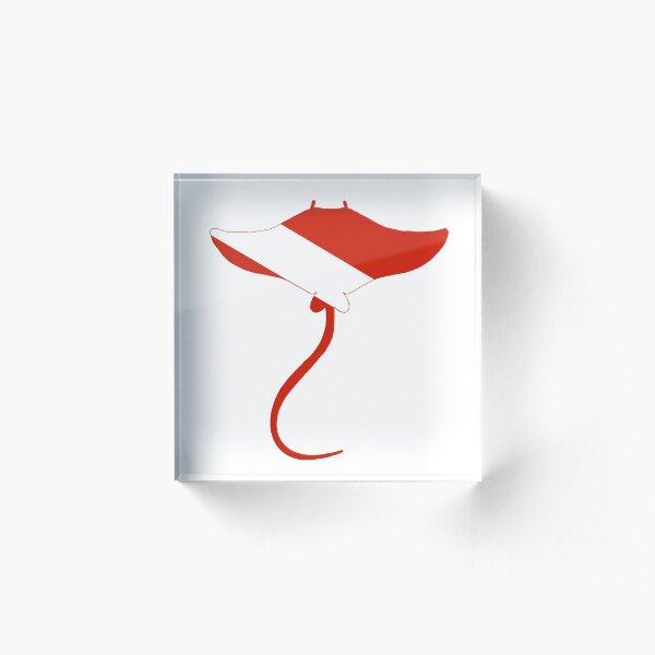 Stingray Scuba Diver Silhouette Acrylic Block