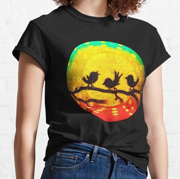 Three Little Birds on Branch Classic T-Shirt