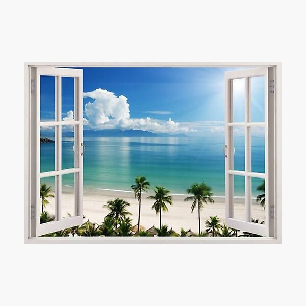Scène de plage ouverte Windows Impression photo