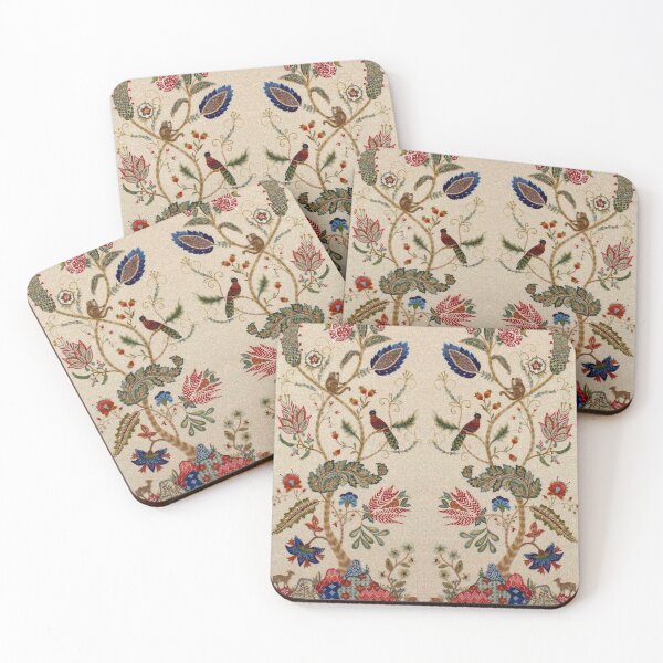 Item preview, ANIMALS,BIRDS ,LEAVES AND FLOWERS Pink Red Brown Floral Swirls designed and sold by BulganLumini.