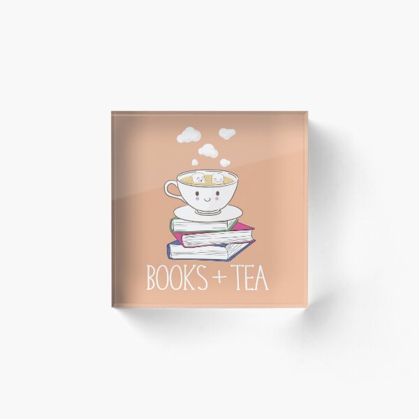 Books + Tea Acrylic Block