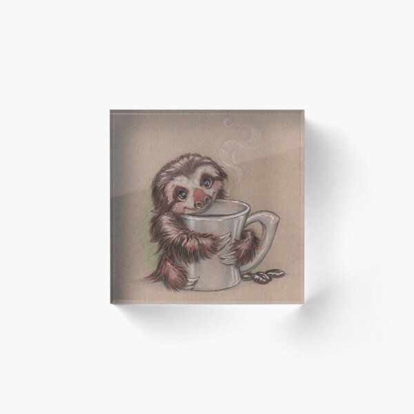 Sloth Coffee Acrylic Block
