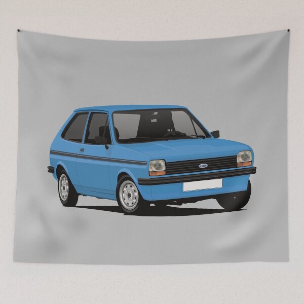 Item preview, Cornering Fiesta Mk1 - blue - black stripes designed and sold by knappidesign.