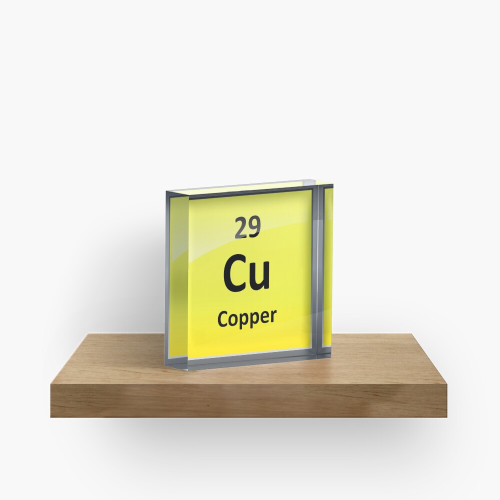 "Copper Element Symbol Periodic Table" Acrylic Block for Sale by