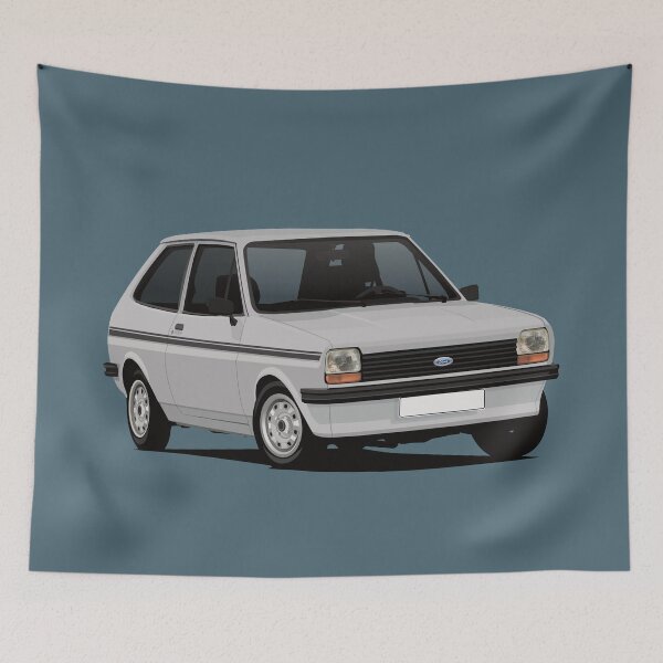 Item preview, Cornering Fiesta Mk1 - gray - black stripes designed and sold by knappidesign.