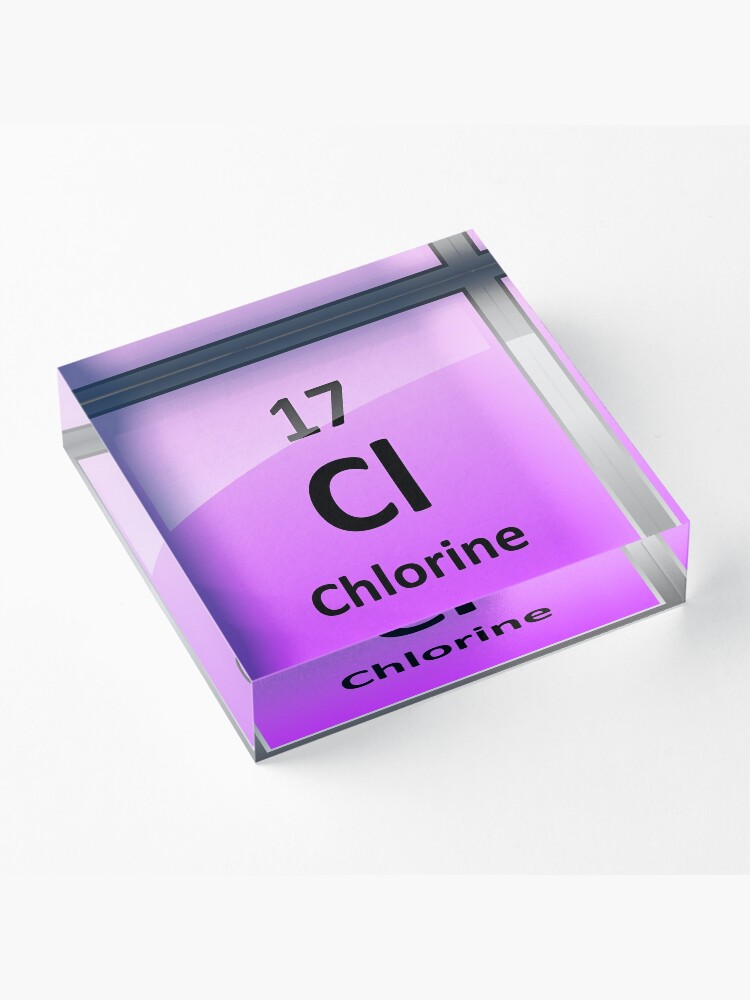 chlorine element tile periodic table acrylic block by sciencenotes