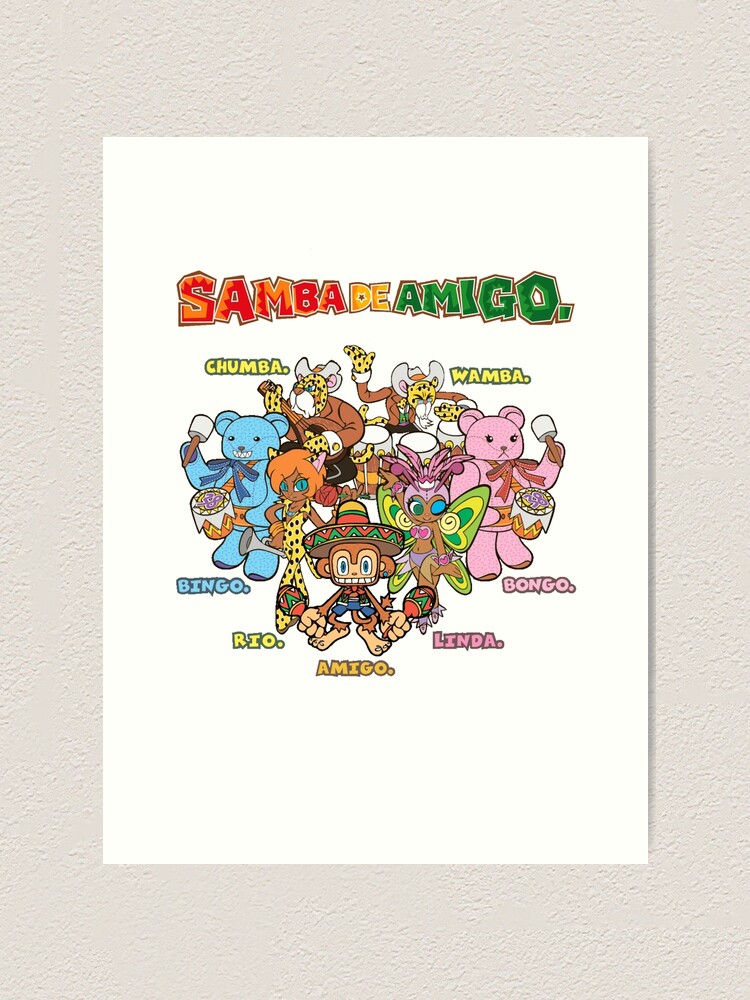 samba de amigo doodle page, featuring characters from both the