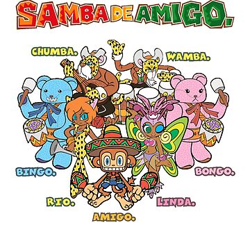 samba de amigo doodle page, featuring characters from both the