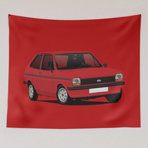 Item preview, Cornering Fiesta Mk1 - red- black stripes designed and sold by knappidesign.