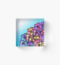 Bloque acrílico Beautiful Bright Neon Tie Dye Painted Flowers