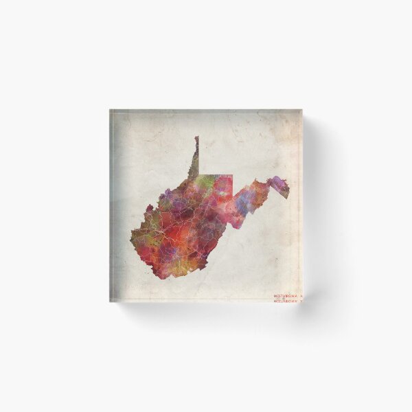Item preview, West Virginia map warm colors designed and sold by MapMapMaps.