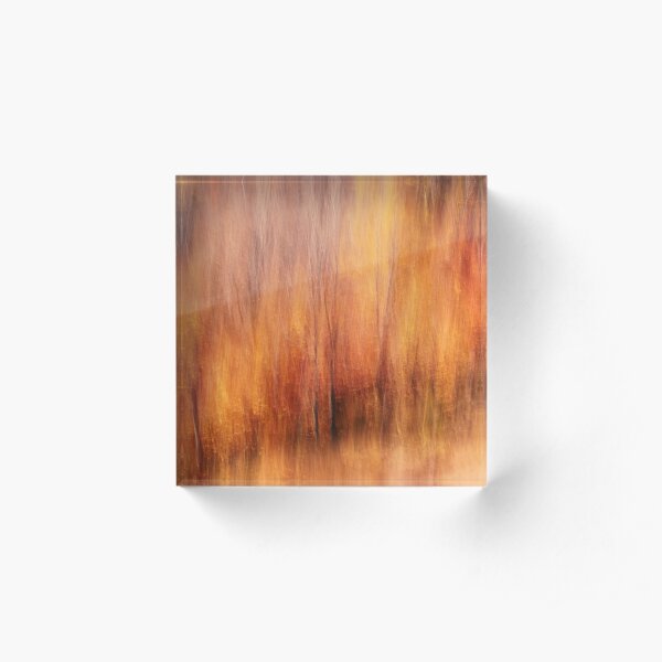impressionist autumn canvas Acrylic Block