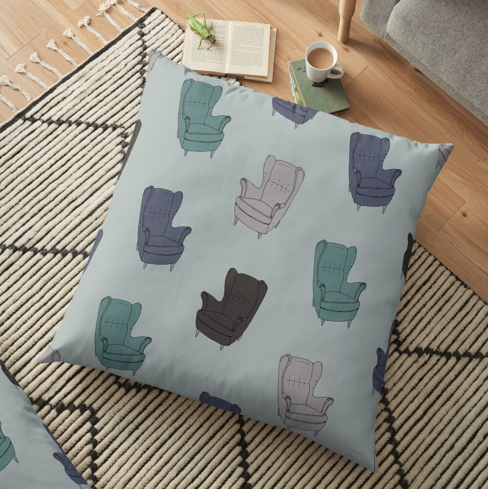 Seventies Armchair Pattern - Version 2 Floor Pillow