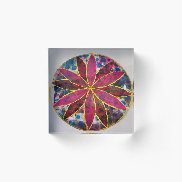 Gelli Print Flower 10 Acrylic Block