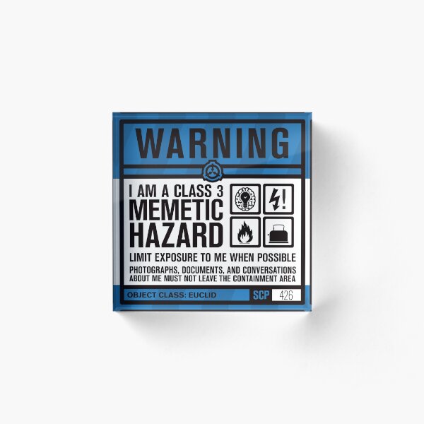 SCP 426 Warning Sign Acrylic Block