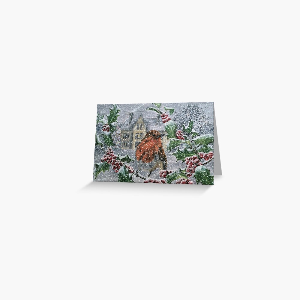 Very Snowy Robin Greeting Card (Blank) Greeting Card