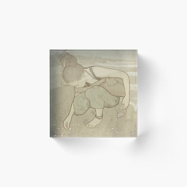 Seashells - Art Nouveau Acrylic Block